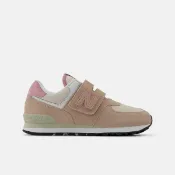 【NEW BALANCE】574系列 無鞋帶 運動鞋 童鞋 小朋友 兒童 粉 魔鬼氈 PV574QTC
