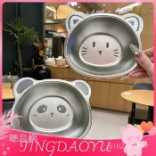 Tingdaoyu-可愛兒童碗食品級不銹鋼寶寶專用碗嬰兒輔食小碗餐盤防摔喫飯碗 O8GT