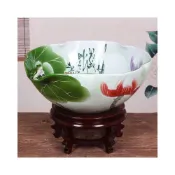 (店+)爆款 景德鎮陶瓷 花盆創意 室內 花盆 睡蓮碗 蓮花盆 荷花盆 植物花盆 客廳魚缸 魚缸老式 大水缸 養魚水缸