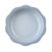 (店+)【Le Creuset】蕾絲花語系列花邊圓形深盤24cm銀灰藍餐盤點心盤造型盤陶瓷盤 入厝禮