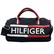 【TOMMY HILFIGER】Tommy手提斜背休閒輕旅行袋/圓筒包(黑)