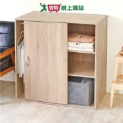 HOPMA 白色美背滑門 推門三格組合式衣櫃 A-206【廠商直送 限單獨下單】台灣製造 衣櫥 臥室收納【愛買】