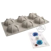 【AYUR】6連模 立體半圓 食品級矽膠模具/冰塊模/手工皂模/蠟燭模/立體模/法式慕斯模