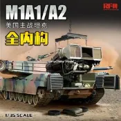〈傑尼龜模玩〉麥田RM-50071/35美國嘸1阿1/A2主戰坦克全內構活動履帶