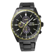 【SEIKO 精工】飆速騎士多功能三眼腕錶-槍灰X黃(SSC723P1)
