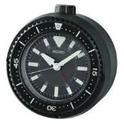 SEIKO 精工 鮪魚罐頭 黑水鬼 滑動式秒針嗶嗶聲靜音貪睡造型鬧鐘 QHE207K_SK045