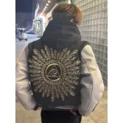 FREEMAN臻選🐱高級感痞帥美式高街短款夾剋外套太陽光明會之眼刺繡vibe棒球服男