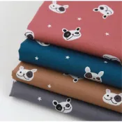 韓國布 韓國直送 動物 小狗 法國鬥牛犬 布料 棉布 印花布 拼布 手作 French Bulldog