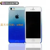 Lilycoco iPhone 5 5S SE 亮面 透明 漸層 保護殼 藍色 現貨 安心亞