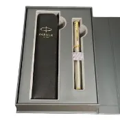 【PARKER】派克  IM鋼桿金夾鋼筆 真皮筆套禮盒(IM)