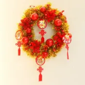 協貿國際日用品生活3館 圣誕節裝飾品2021新年裝飾牛年春節花環門掛圣誕花環家用櫥窗掛件