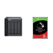 (店+)【QNAP 威聯通】〈自MO價〉TR-004 NAS 磁碟陣列外接盒+Seagate 那嘶狼 2TB NAS硬碟(X2)