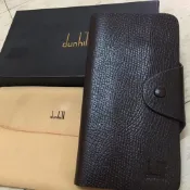 英國名牌 dunhill 登喜路 長夾 咖