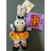 「全新現貨」上海迪士尼樂園。絕版品。達菲系列。南瓜萬聖節款糖果蝴蝶結點點橘色裙子史黛拉stella造型吊飾鑰匙圈玩偶娃娃
