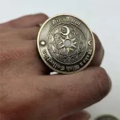 歐美塔羅青古銅紀念幣星座 幸運日月光華愛情幣許願 ??硬幣可把玩