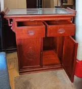 【銓芳家具】 花梨木3.6尺神明桌 109*59*108cm 翹頭神明桌 翹頭案桌 拉板神桌櫃 神桌 供桌 佛桌 拜拜桌