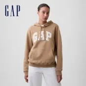 【GAP】寬鬆版Gap Logo帽T-駝色(899158)