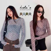 LULUS/日系俏皮撞色點點透膚上衣４色【A01260004】圓點 珍珠奶茶透視衣260318