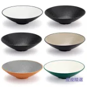 【桃園出貨】密胺拉麪碗淺口斗笠喇叭碗仿瓷沙拉碗日式麪館專用涼麪拌麪碗商用