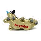 Y.S BREMBO 基本對四金底紅字對四(左邊)/卡鉗/單插銷/金紅對四/ 活塞30/34 孔距40mm