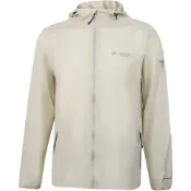 (店+)【Columbia 哥倫比亞】Columbia哥倫比亞 城市戶外系列鈦金系列 SS25 品牌logo時尚百搭連帽拒水透氣夾克 男款 米白色