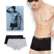 【A|X Armani Exchange】AX 兩件組合 棉質 高彈性 短版 男生 四角內褲 男款