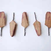 紙花、禮品裝飾 DIY 用品：50 個蕨類植物棕刷紅色顏色