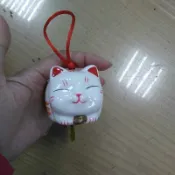 日式 陶瓷 招財貓 風鈴 附外盒