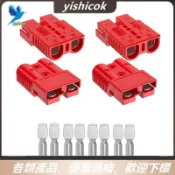 4 件用於連接器 175A 600V 紅色電池快速連接/斷開 1/0-4 AWG 電纜插頭,用於絞盤拖車、房車、叉車