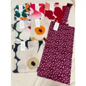 〈在途〉北歐芬蘭Marimekko 正版罌粟花奶茶色/紅白色/黑白色 肩背袋/購物袋 棉麻托特包 歐洲正品