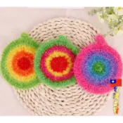🎉現貨商品💕台灣賣家🎉 韓國 韓版 絲光纖維菜瓜布造型可愛 手工編織 洗碗巾 菜瓜布 抹布 洗碗布 清潔巾 清潔布