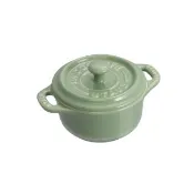 【STAUB】圓形陶瓷迷你烤盅陶缽10cm-莫蘭迪綠(德國雙人牌集團官方直營)