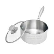 【Top Chef 頂尖廚師】頂級白晶316不鏽鋼圓藝深型油炸鍋18公分 附鍋蓋(無塗層鍋｜316不鏽鋼鍋｜不鏽鋼湯鍋)