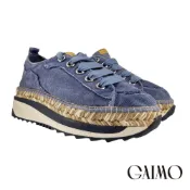 【be;eza時尚女鞋】西班牙 Gaimo 復古牛仔布風增高草編鞋-牛仔藍