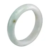 【漢石齋】天然翡翠A貨 手鐲玉鐲 三彩飄花種(手圍18.3/版寬15.4mm)