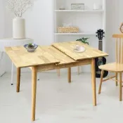 AOTTO 北歐風多功能可伸縮實木餐桌-130公分(餐桌 客廳桌 伸縮)