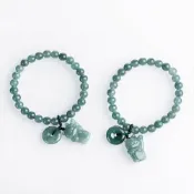 (店+)【KEDDY】招財貓手串-  -冰種玉-手鍊串珠-平安扣-新中式-手工編織-小眾設計-招財納福-保平安-手鍊-禮物