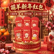 2027新年萌羊紅包袋 卡通原創大號利是封 春節拜年送禮 男女長輩小孩通用 卡通萌羊款 過年壓歲錢袋 新春祝福禮袋