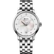 MIDO 美度 官方授權 BARONCELLI 永恆系系真鑽機械女錶 百貨周年慶-34mm M0392071110600