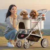 【可開票】寵物外出推車 寵物推車 狗狗推車 貓咪推車 外出狗狗推車 輪子減震推車 可分離推車