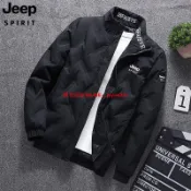 快樂購一店 JEEP吉普秋冬男士短款輕薄羽絨服加厚保暖白鴨絨新款休閑立領外套