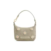 (店+)【CHARLES & KEITH】手提編織包 斜挎包 迷你女款 小CK 灰橄欖色拼白色拼黃色 CK6-40681286-1