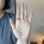 唯愛-Only Love 一張12入 小紅書ig網美同款可愛耳後手碗手指桃粉色愛心紋身貼紙 台灣現貨 P411
