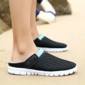 思樂小舖 情侶款沙灘鞋男女款 網眼超輕量透氣休閒 洞洞鞋 鳥巢拖鞋 懶人拖鞋 拖鞋 大尺碼 拖鞋 涼鞋 鞋子 半拖