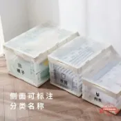 連盛 帶蓋內倒式衣服收納箱 純透明折疊箱 藥品收納 潮流