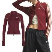 Adidas Og Sp Midlay 女款 酒紅色 修身 雙向拉鍊 拇指開孔 夾克 外套 KT7027