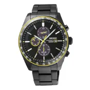 SEIKO 飆速騎士多功能三眼腕錶-槍灰X黃-SSC723P1-43mm