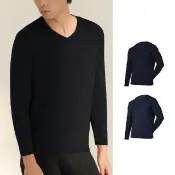 【MarCella 瑪榭】雙面磨毛輕量保暖衣-V領(男發熱衣/男內著/男內衣/內搭衣)