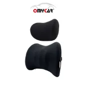 【OMyCar】3D凝膠車用頭枕 護腰墊 (凝膠材質 透氣舒適 車用靠墊 車用腰枕 符合人體工學設計)
