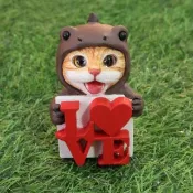 曙MUSE Love恐龍貓水泥擺飾 收藏 設計 裝飾